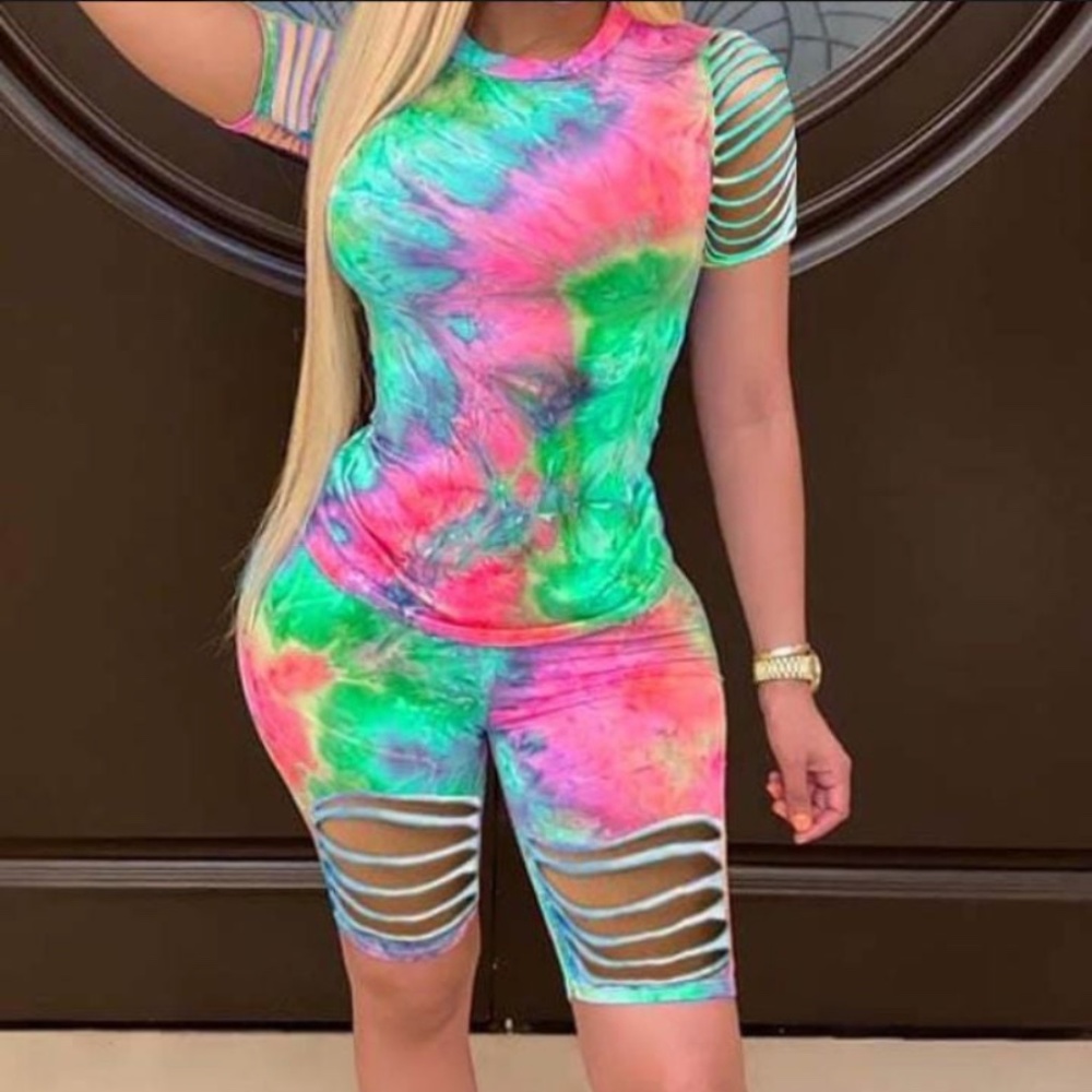 Tie dye two piece outfit